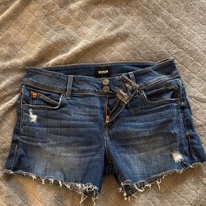 Hudson Jeans Dark Blue Distressed Jean Shorts